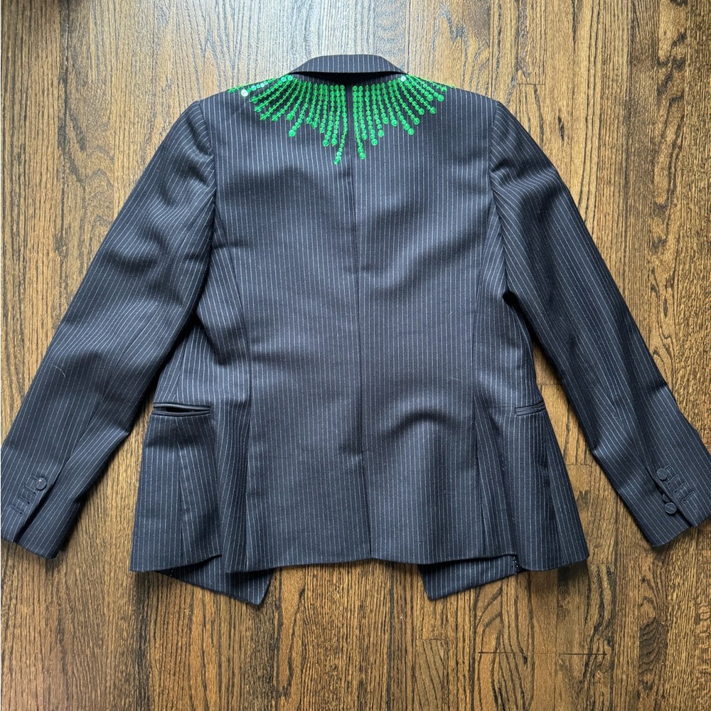 FW17 Dries Van Noten Sequined Pinstripe Double Breasted Blazer - Picture 6 of 7